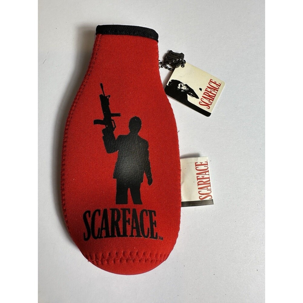 Scarface Zipper Red Long Neck Bottle Koozie